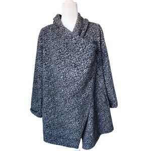 Max Studio Wool Wrap Waterfall Sweater Coat Duster Jacket 3X Leopard